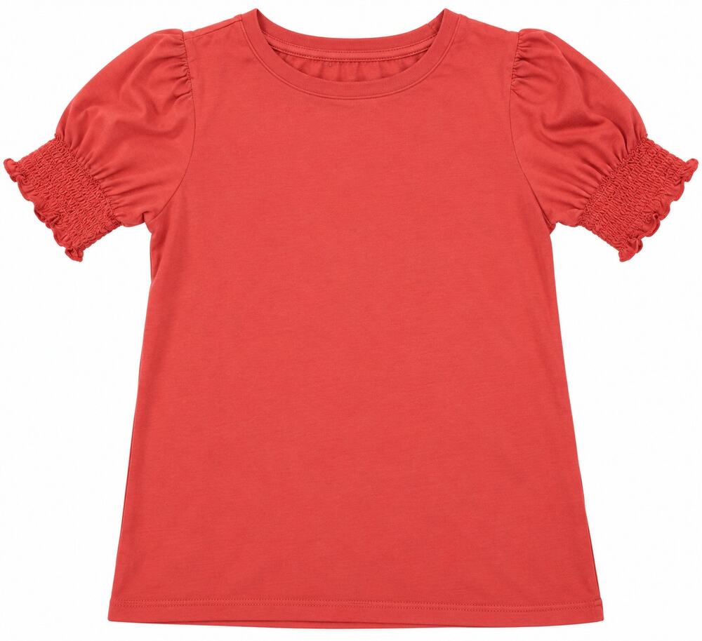 GAP Smocked Puff Sleeve Tee Romantic Cottagecore Feminine Top EUC
